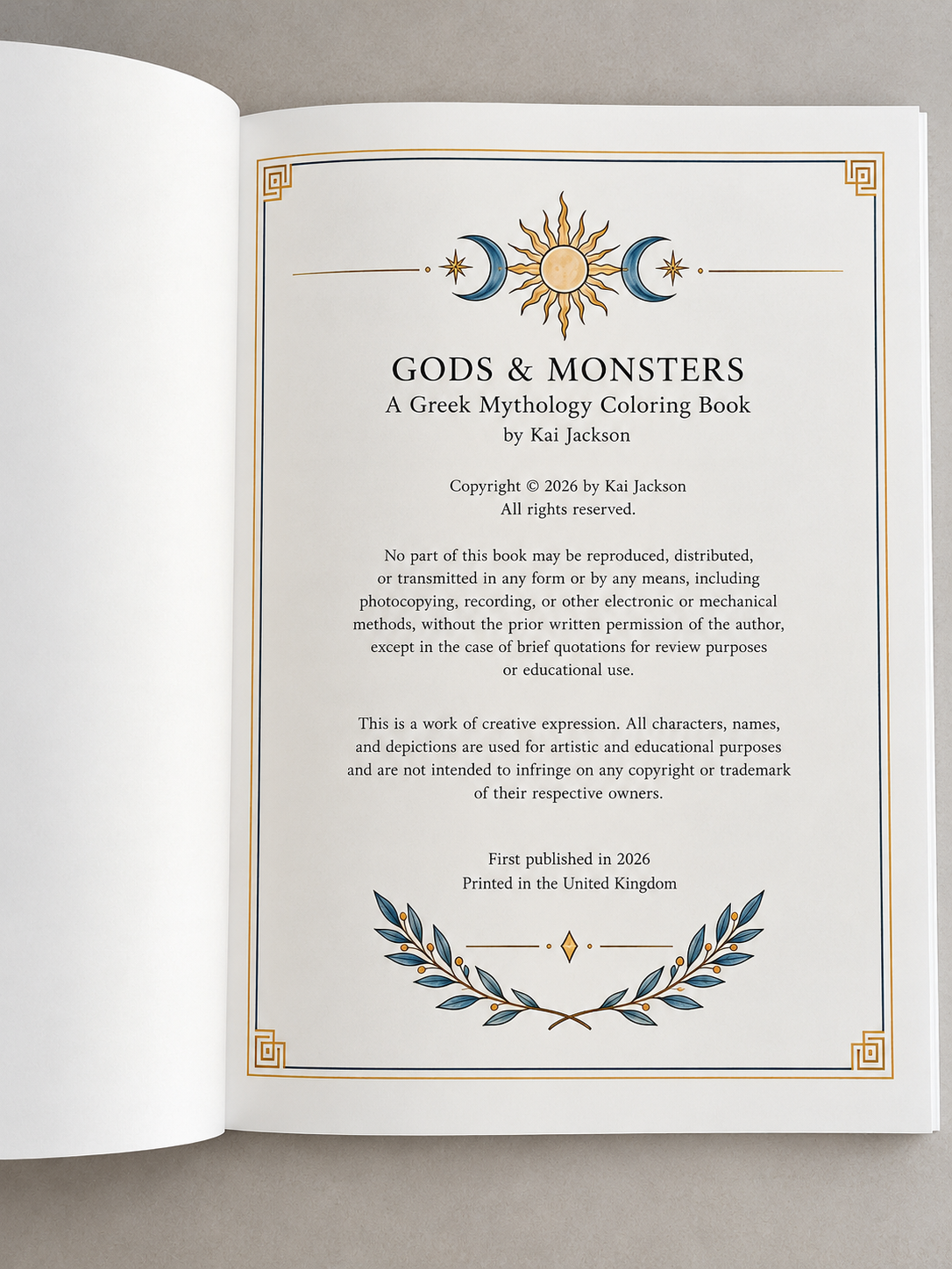 Gods & Monsters Greek Mythology Colouring Book